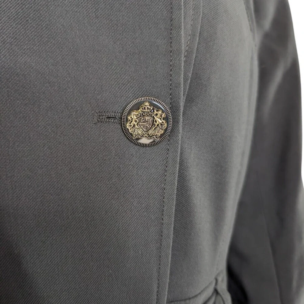 Vintage Green Military Trench‎ Coat Kristen Blake Studio Collection Belted M - Picture 2 of 7